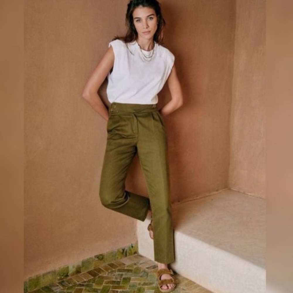 Sezane Francky Trousers in Khaki sz 38/6